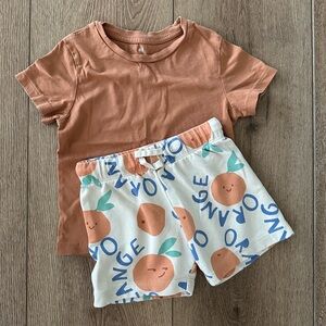 H&M Orange 2T Short Set